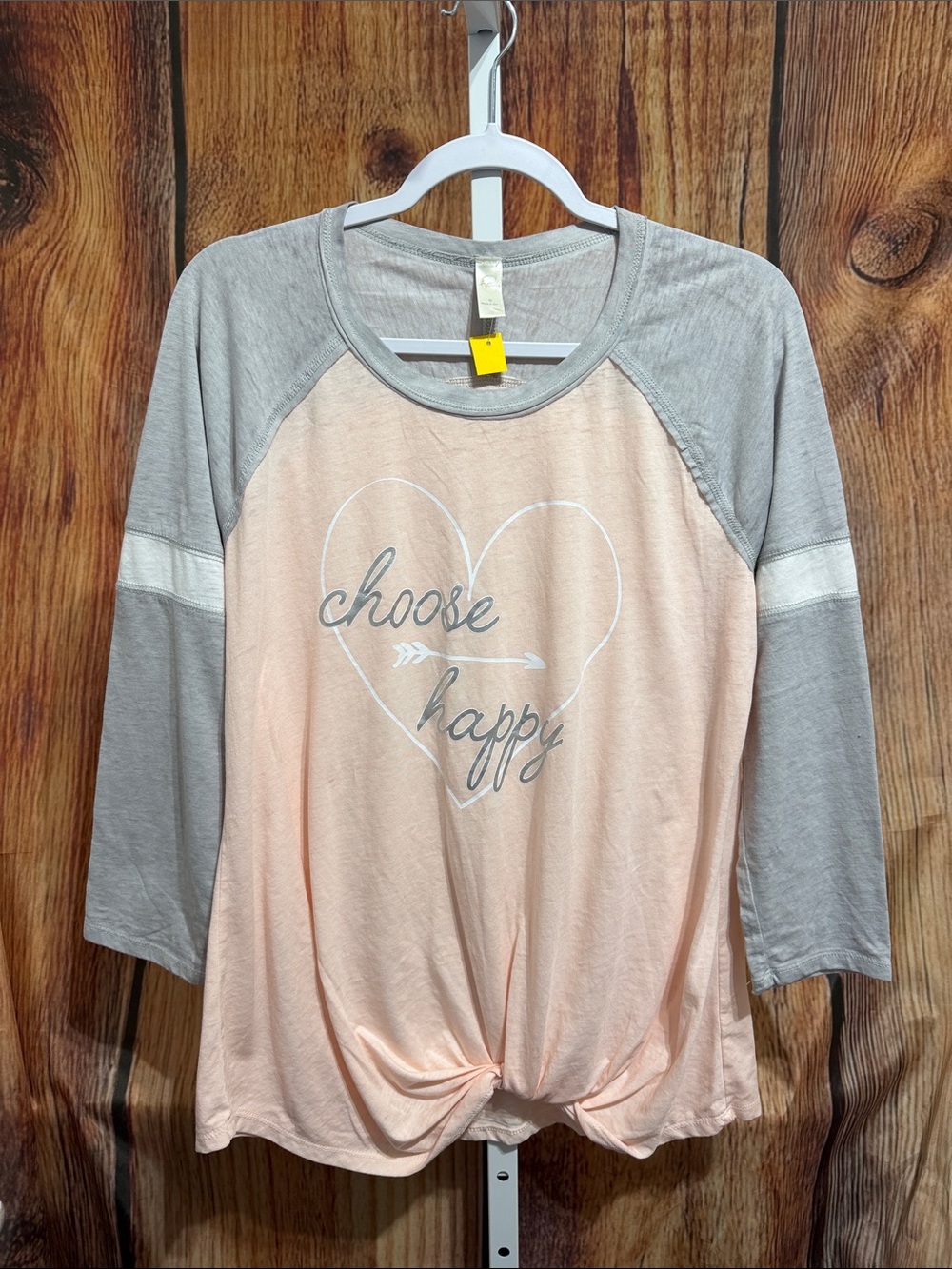 🚨(4/$10) Cato Active 3/4 Sleeve Top Size M “Choose Happy”